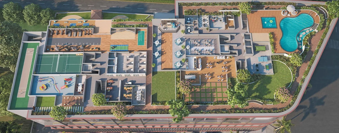 Morya Skydale Thergaon Top View Amenities Image